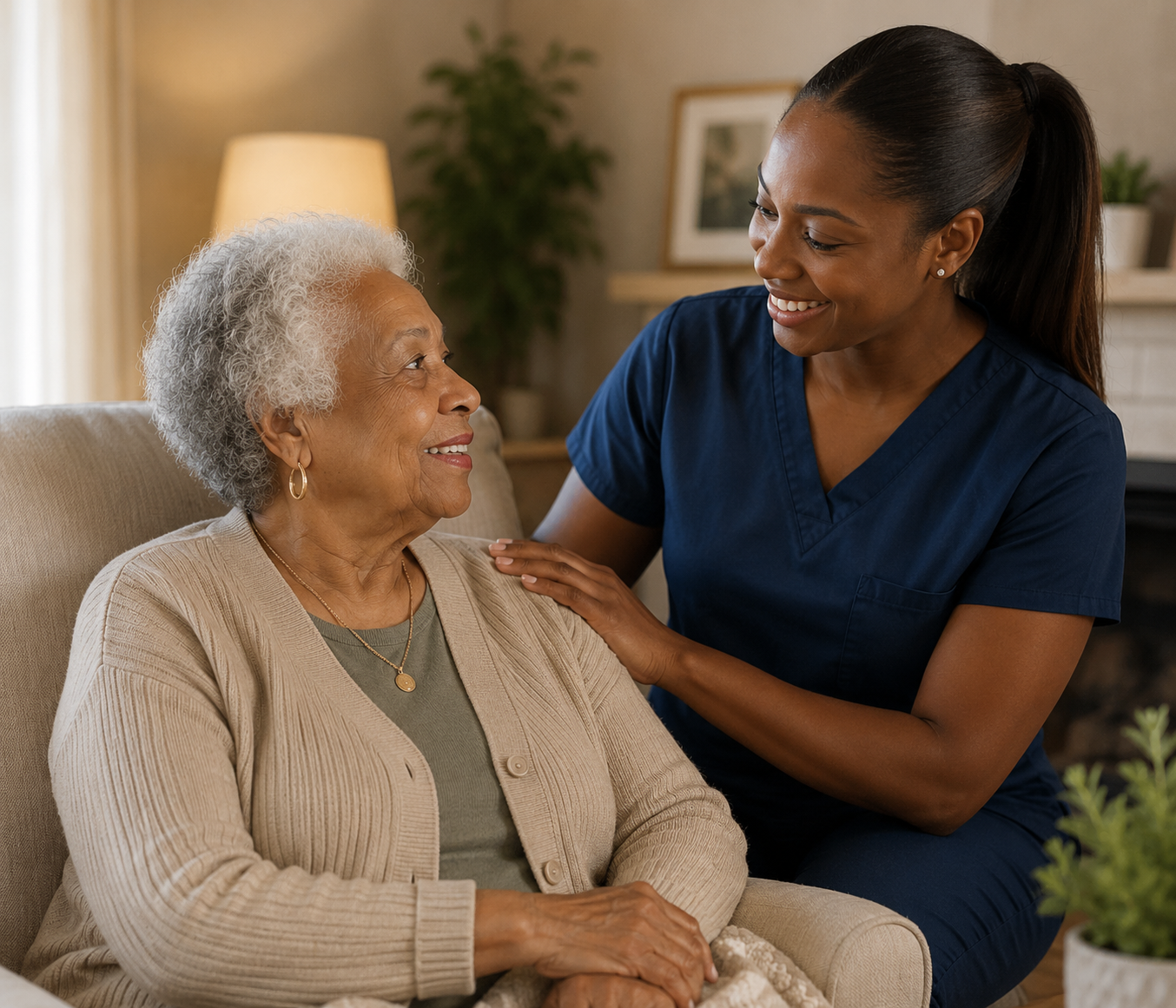 Bee Infinite caregiver with client