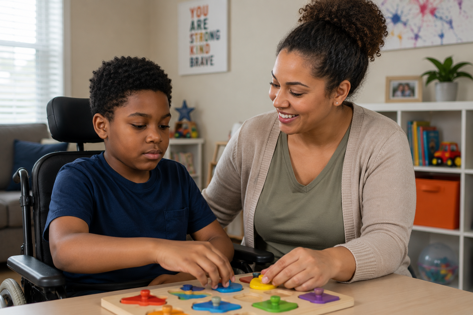 Bee Infinite caregiver with client